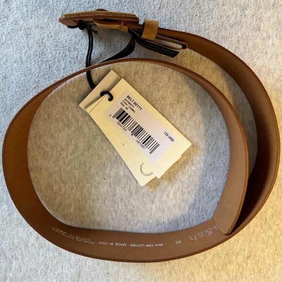 ba&sh Betty Suede Square Buckle Belt in Brown Size 85 (29in)